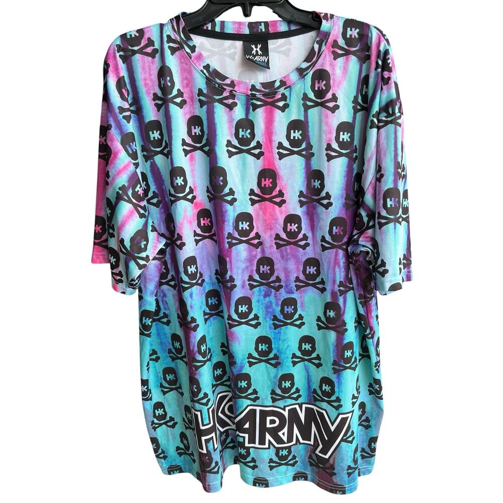 HK Army All Over Print Dri Fit Tee tie-dye skulls big and tall Sz XXXL 3X